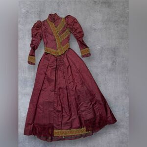 Victorian Silk & Satin Afternoon Dress